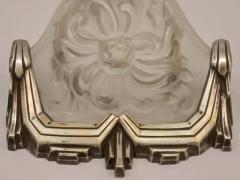  Marius Ernest Sabino Pair of French Art Deco Wall Sconces Signed by Sabino Flower - 3942184