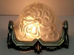  Marius Ernest Sabino Pair of French Art Deco Wall Sconces Signed by Sabino Flower - 3942185
