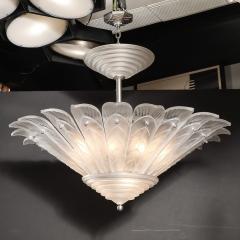  Marius Ernest Sabino Rare Art Deco Skyscraper Style Frosted Glass Chandelier Signed Sabino - 4233691