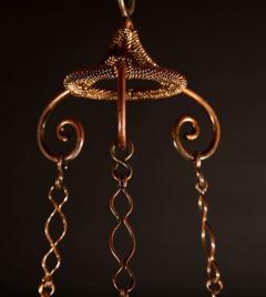  Marius Ernest Sabino Rare Pair Of Early Sabino Gilded Bronze Woven Hanging Lamps Jardini res - 3264916