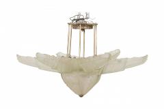  Marius Ernest Sabino Sabino Art Deco French Frosted Glass and Metal Flower Form Chandelier - 4272746