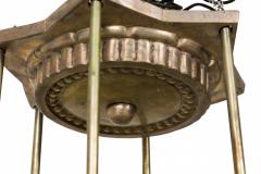  Marius Ernest Sabino Sabino Art Deco French Frosted Glass and Metal Flower Form Chandelier - 4272750