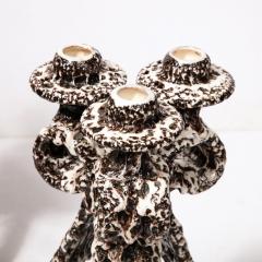  Marius Giuge Pair of Mid Century Modernist Scroll Form Ceramic Candle Holders by Marius Giuge - 3276240