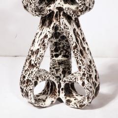  Marius Giuge Pair of Mid Century Modernist Scroll Form Ceramic Candle Holders by Marius Giuge - 3276245