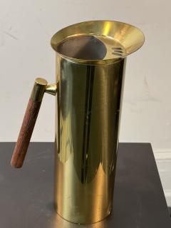  Mark Cross MID CENTURY ITALIAN BRASS AND WOOD MARTINI PITCHER WITH SPOON BY MARK CROSS - 3326964