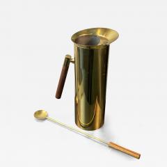  Mark Cross MID CENTURY ITALIAN BRASS AND WOOD MARTINI PITCHER WITH SPOON BY MARK CROSS - 3333634