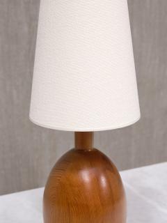  Marksl jd Marksl jd Pair of Oval Table Lamps in Solid Pine Organic Modern Sweden 1960s - 3939123