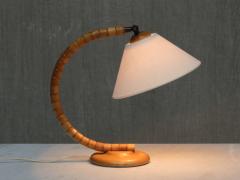  Marksl jd Pair of Marksl jd Sculptural Adjustable Table Lamps in Beech Sweden 1960s - 3939131