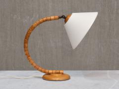  Marksl jd Pair of Marksl jd Sculptural Adjustable Table Lamps in Beech Sweden 1960s - 3939137