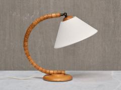  Marksl jd Pair of Marksl jd Sculptural Adjustable Table Lamps in Beech Sweden 1960s - 3939138