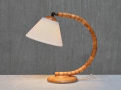  Marksl jd Pair of Marksl jd Sculptural Adjustable Table Lamps in Beech Sweden 1960s - 4334471