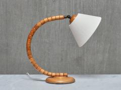 Marksl jd Pair of Marksl jd Sculptural Adjustable Table Lamps in Beech Sweden 1960s - 4334477