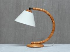  Marksl jd Pair of Marksl jd Sculptural Adjustable Table Lamps in Beech Sweden 1960s - 4334481