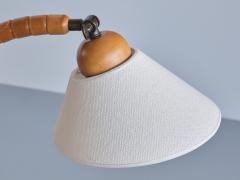  Marksl jd Sculptural Pair of Adjustable Marksl jd Table Lamps in Beech Sweden 1960s - 3335184