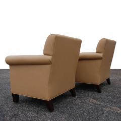  Martin Brattrud Co Pair Martin Brattrud Leather Collection Lounge Chairs - 2667228