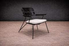  Martin Eisler Carlo Hauner Armchair in Metal Wood in ebony finish Carlo Hauner Martin Eisler 1950s - 4550941