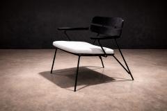 Martin Eisler Carlo Hauner Armchair in Metal Wood in ebony finish Carlo Hauner Martin Eisler 1950s - 4550944