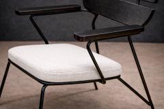  Martin Eisler Carlo Hauner Armchair in Metal Wood in ebony finish Carlo Hauner Martin Eisler 1950s - 4550947