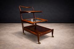  Martin Eisler Carlo Hauner Bar Cart in Rosewood Glass Carlo Hauner and Martin Eisler 1950s - 4546556