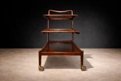  Martin Eisler Carlo Hauner Bar Cart in Rosewood Glass Carlo Hauner and Martin Eisler 1950s - 4546558