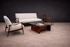  Martin Eisler Carlo Hauner Bar Cart in Rosewood Glass Carlo Hauner and Martin Eisler 1950s - 4546568