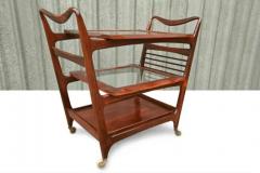  Martin Eisler Carlo Hauner Mid Century Modern Bar Cart in Hardwood Glass by Carlo Hauner Martin Eisler - 3186874