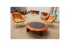  Martin Eisler Carlo Hauner Mid Century Modern Concha Armchairs in Leather Metal by Carlo Hauner c 1950 - 3844384