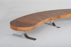  Martin Eisler Carlo Hauner Mid Century Modern Curved Bench by Carlo Hauner Martin Eisler for Forma 1960s - 4012931