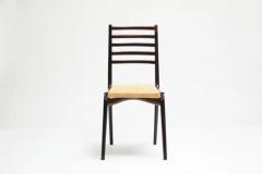  Martin Eisler Carlo Hauner Mid Century Modern Set of Four Chairs in Hardwood Beige Linen by Carlo Hauner - 3183587