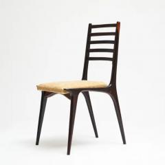  Martin Eisler Carlo Hauner Mid Century Modern Set of Four Chairs in Hardwood Beige Linen by Carlo Hauner - 3183592