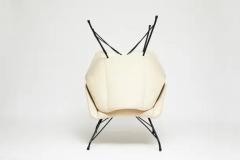  Martin Eisler Carlo Hauner Midcentury Armchairs in White Leather Iron Base by Carlo Hauner 1955 Brazil - 3183545