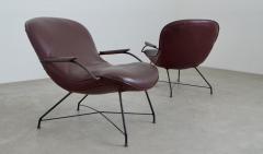  Martin Eisler Carlo Hauner Pair of Lounge Chairs in Iron and Leather by Martin Eisler and Carlo Hauner - 2825173