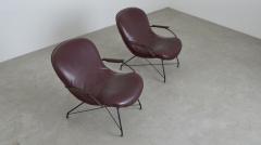  Martin Eisler Carlo Hauner Pair of Lounge Chairs in Iron and Leather by Martin Eisler and Carlo Hauner - 2825174