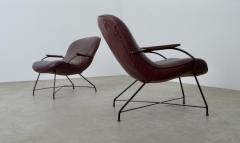  Martin Eisler Carlo Hauner Pair of Lounge Chairs in Iron and Leather by Martin Eisler and Carlo Hauner - 2825175