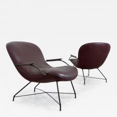  Martin Eisler Carlo Hauner Pair of Lounge Chairs in Iron and Leather by Martin Eisler and Carlo Hauner - 2828461