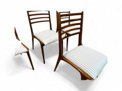  Martin Eisler Carlo Hauner Set of 4 Chairs in Rosewood Striped upholstery Carlo Hauner 1950s Lot 254 - 4150948