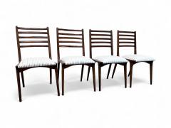  Martin Eisler Carlo Hauner Set of 4 Chairs in Rosewood Striped upholstery Carlo Hauner 1950s Lot 254 - 4150949