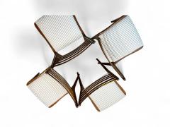  Martin Eisler Carlo Hauner Set of 4 Chairs in Rosewood Striped upholstery Carlo Hauner 1950s Lot 254 - 4150954