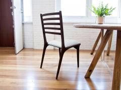  Martin Eisler Carlo Hauner Set of 4 Chairs in Rosewood Striped upholstery Carlo Hauner 1950s Lot 254 - 4150955