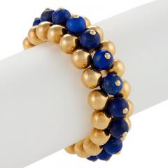  Marzo Marzo Paris Art Deco Lapis Lazuli and Gold Flexible Bracelet - 341053
