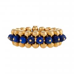  Marzo Marzo Paris Art Deco Lapis Lazuli and Gold Flexible Bracelet - 341655