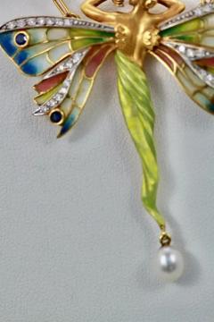  Masriera Masriera Plique a Jour Winged Lady Brooch and Pendant - 3455188