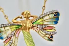  Masriera Masriera Plique a Jour Winged Lady Brooch and Pendant - 3455297