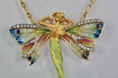  Masriera Masriera Plique a Jour Winged Lady Brooch and Pendant - 3455301