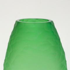  Massimiliano Schiavon Dated 2007 Modern Apple Green Murano Glass Vase Signed Vivarini Schiavon - 760357