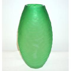  Massimiliano Schiavon Dated 2007 Modern Apple Green Murano Glass Vase Signed Vivarini Schiavon - 760358