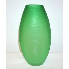  Massimiliano Schiavon Dated 2007 Modern Apple Green Murano Glass Vase Signed Vivarini Schiavon - 760361