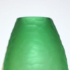  Massimiliano Schiavon Dated 2007 Modern Apple Green Murano Glass Vase Signed Vivarini Schiavon - 760363