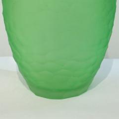  Massimiliano Schiavon Dated 2007 Modern Apple Green Murano Glass Vase Signed Vivarini Schiavon - 760364