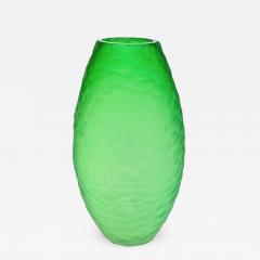  Massimiliano Schiavon Dated 2007 Modern Apple Green Murano Glass Vase Signed Vivarini Schiavon - 761729